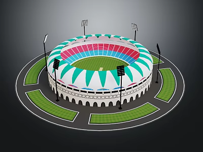 Modern Cartoon Building Gymnasium Large Gymnasium Sports Center Competition Center 3d model