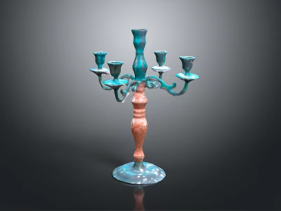 Colorful Multi Arm Candelabra With Decorative Design For Home Living Decoration 3d model