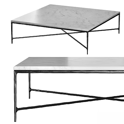 Modern Minimalist Dining Table With Smooth Marble Tabletop And Sturdy Metal Frame Design 3d model