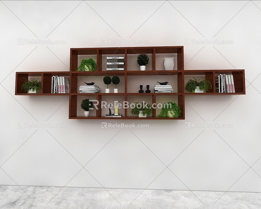 Bar counter back cabinet 3d model