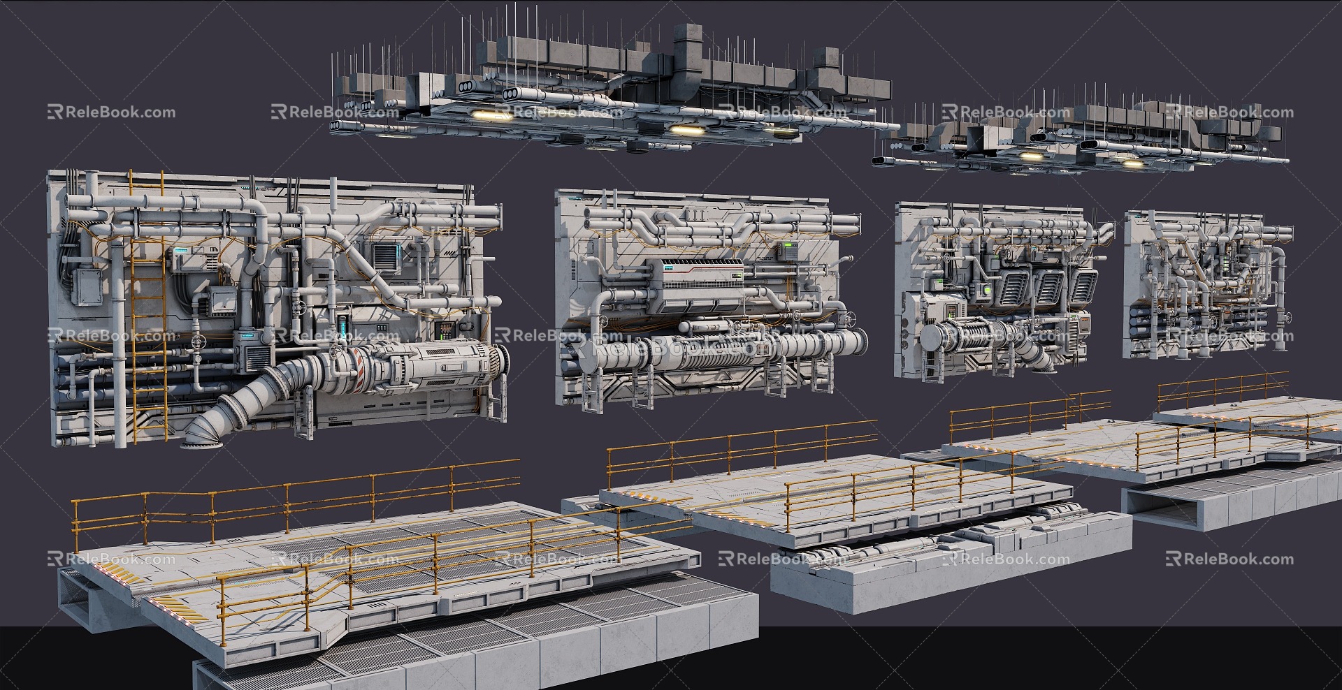 Modern technology equipment science fiction future wall model