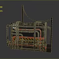 Sports Equipment With Metal Frame Red Pipes And Warning Stripes For Fitness Training