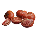 Fresh Plump Red Tomatoes Including Whole And Sliced Varieties On White Background
