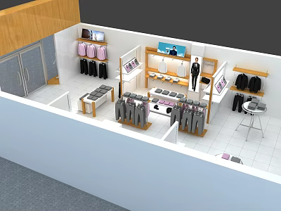 Modern Clothing Store Men's Clothing 3d model