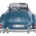 Classic Blue Mercedes-Benz Convertible Featuring Vintage Design Front And Rear Views
