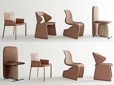 Modern Leisure Chairs Showcasing Multiple Sleek Designs Contemporary Silhouettes And Neutral Tones 3d model