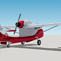 Red And White Passenger Aircraft With Twin Floats And Streamlined Wing Structure