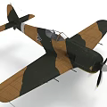 Vintage Propeller Passenger Airplane Featuring Camouflage Green Brown Paint And Classic Design