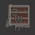 Industrial Metal Framework Structure With Platform And Mechanical Support Beams Design
