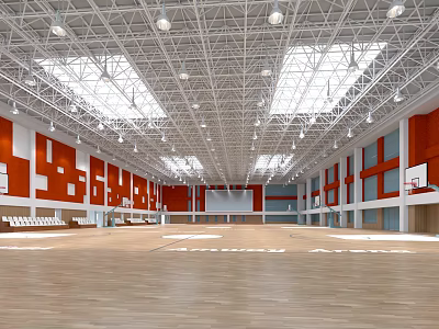 Modern Gymnasium Indoor Basketball Stadium Steel Structure Ceiling 3d model