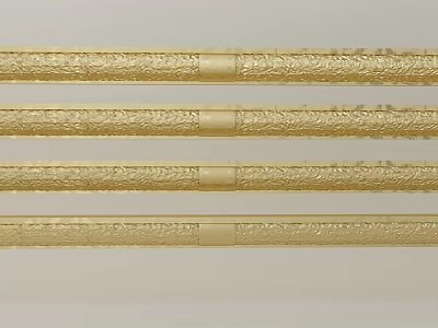 Exquisite Golden Carved Decorative Strips With Intricate Texture For Home Decoration Design 3d model
