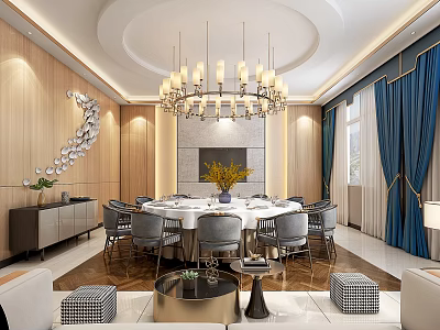 New Chinese Room Restaurant Box 3d model