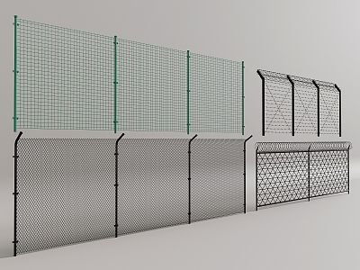 Barbed wire railing fence 3d model