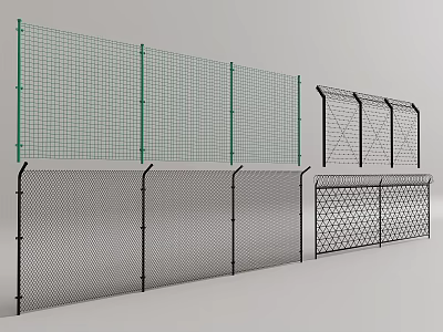 Various Types Of Metal Fences For Outdoor 3d model