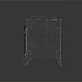 Classic Metal Freestanding Fireplace With Square Top Textured Surface Front Opening And Four Legs