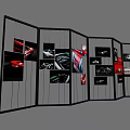 Foldable Display Shelf with Multiple Compartments for Car Parts and Vehicle