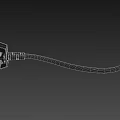 Black Electrical Power Plug With Flexible Cable And Three Prongs