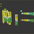 Green Yellow Toothpaste Tubes With Unfolded Packaging Box And Teeth Design For Daily Living Essentials