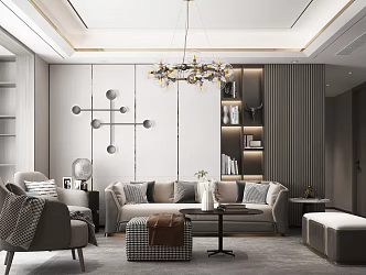 Light Luxury Living Room 3d model