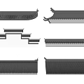 Traditional Chinese Architectural Components Featuring Various Roof Eaves And Tile Structures 3d model