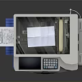 White Multifunctional Office Printer Copier Scanner With Control Panel And Paper Tray 3d model