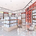 Modern mobile phone store shelf container display cabinet cashier 3d model