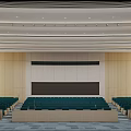 School 2023 Spring Semester Opening Ceremony Auditorium With Large Screen Podium And Seats