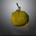 Fresh Ripe Yellow Pomelo Fruit With Green Leaves And Brown Stem