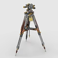 Building Blocks Constructed Tripod Mounted Surveying Instrument with Detailed Structure and Realistic Design