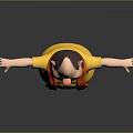 Friendly Cartoon Character Design With Yellow Top Red Scarf And Outstretched Arms