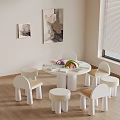 Kids Chair Set with White Frame Beige Seats in Indoor Playroom Colorful Toys Area