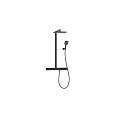Black Modern Shower Faucet With Handheld Sprayer Hose And Mounting Bracket