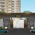 new chinese style gate 3d model