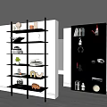 Modern Bookcases Featuring Glass Shelves Metal Frame And Closed Cabinet With Books Decorative Items