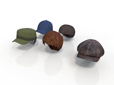 Various Stylish Hats In Different Colors For Everyday Life Accessories 3d model
