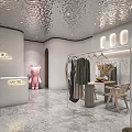 NAN MIU Clothing Store Featuring Pink Bear White Walls Clothes Hangers And Shiny Ceiling