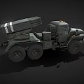 Green Military 6x6 Truck Mounted With Multiple Rocket Launcher System