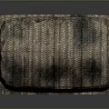 Brownish Gray Textured Storage Box With Stitched Design Worn Texture Arched Top And Metal Lock