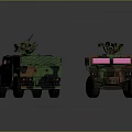 Camouflaged Military Vehicles With Roof Mounted Guns Armored Design And Off Road Tires
