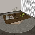 Middle Ancient House Quiet Tea Table Ornaments Books 3d model