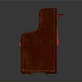 Vintage Red Wooden Bench with Worn Surface and Traditional Design Elements