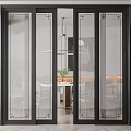New Chinese-style sliding door 3d model