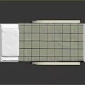 Modern Hospital Bed With White Frame Checkered Mattress And Side Rails