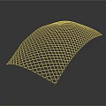 Curved Metallic Grid Structure With Diamond Pattern And Reflective Surface
