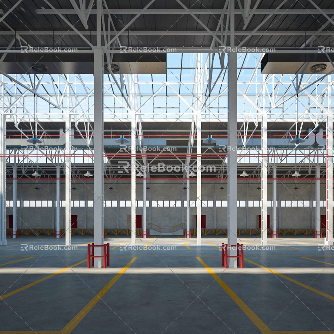 Steel structure industrial workshop warehouse workshop industrial workshop chemical factory workshop production archery bus logistics workshop warehouse 3d model