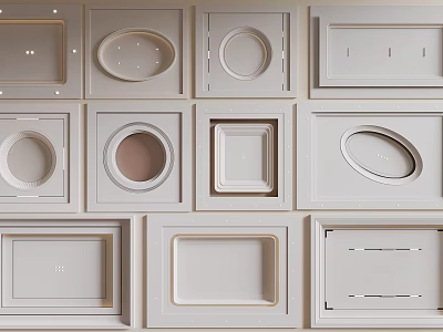 Modern Ceiling Design With Various Geometric Shapes And Decorative Panels 3d model