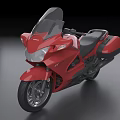 Red Sport Touring Motorcycle With Modern Sleek Design Black Seat And Windshield