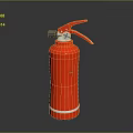 Red Fire Extinguisher With Red Handle Silver Nozzle And Reflective Surface