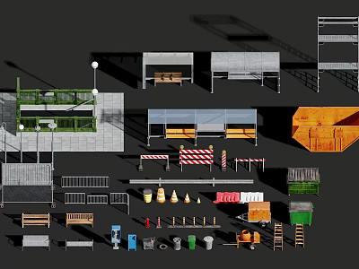 modern outdoor sketch public facilities 3d model modern outdoor sketch public facilities 3d model