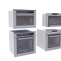 Modern White Kitchen Appliances With Control Panels And Various Types 3d model